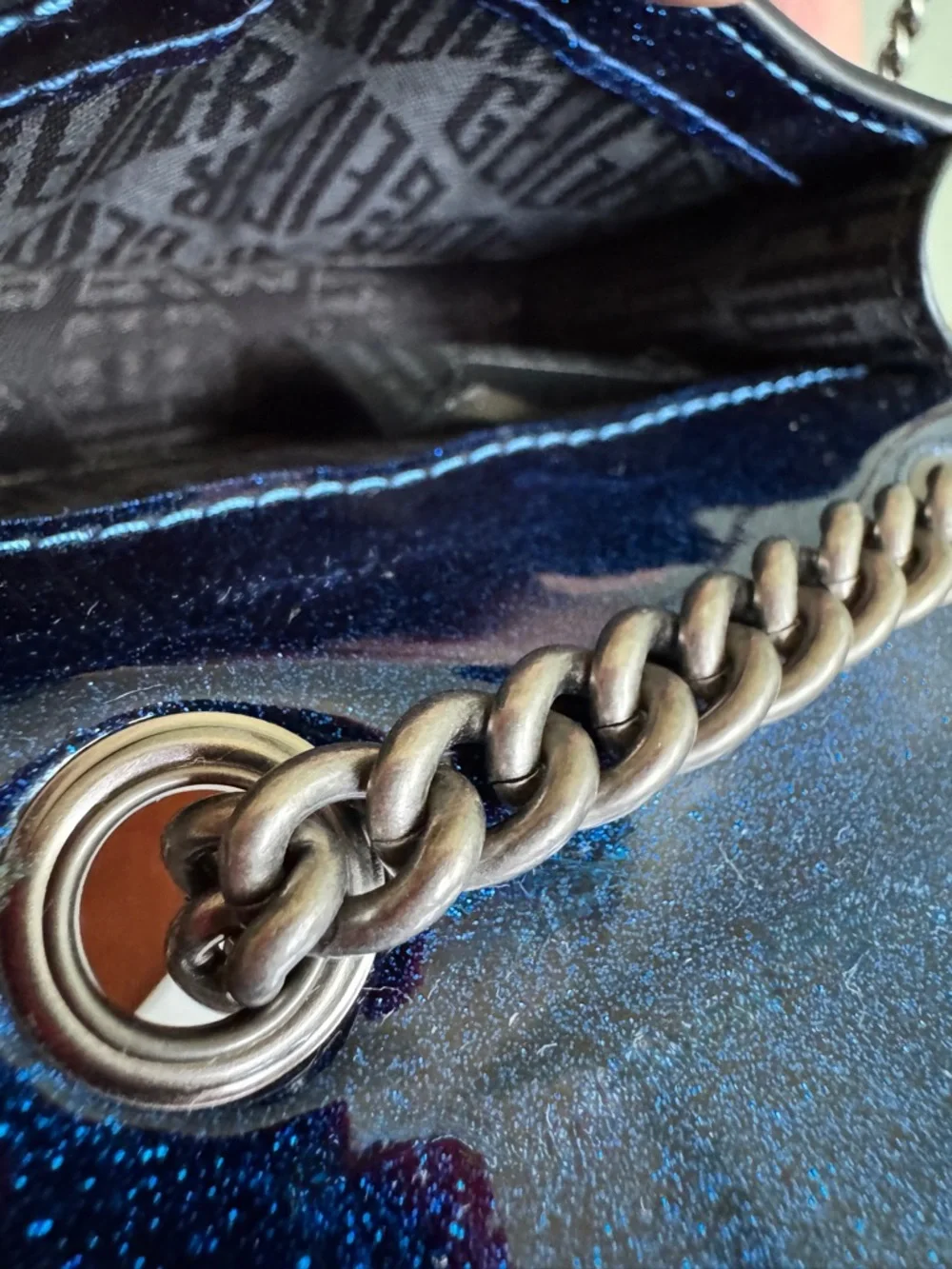 Kurt Geiger London Micro Braxton  Quilted Mini Shoulder Bag in Navy Blue,NWOT - Picture 7 of 10